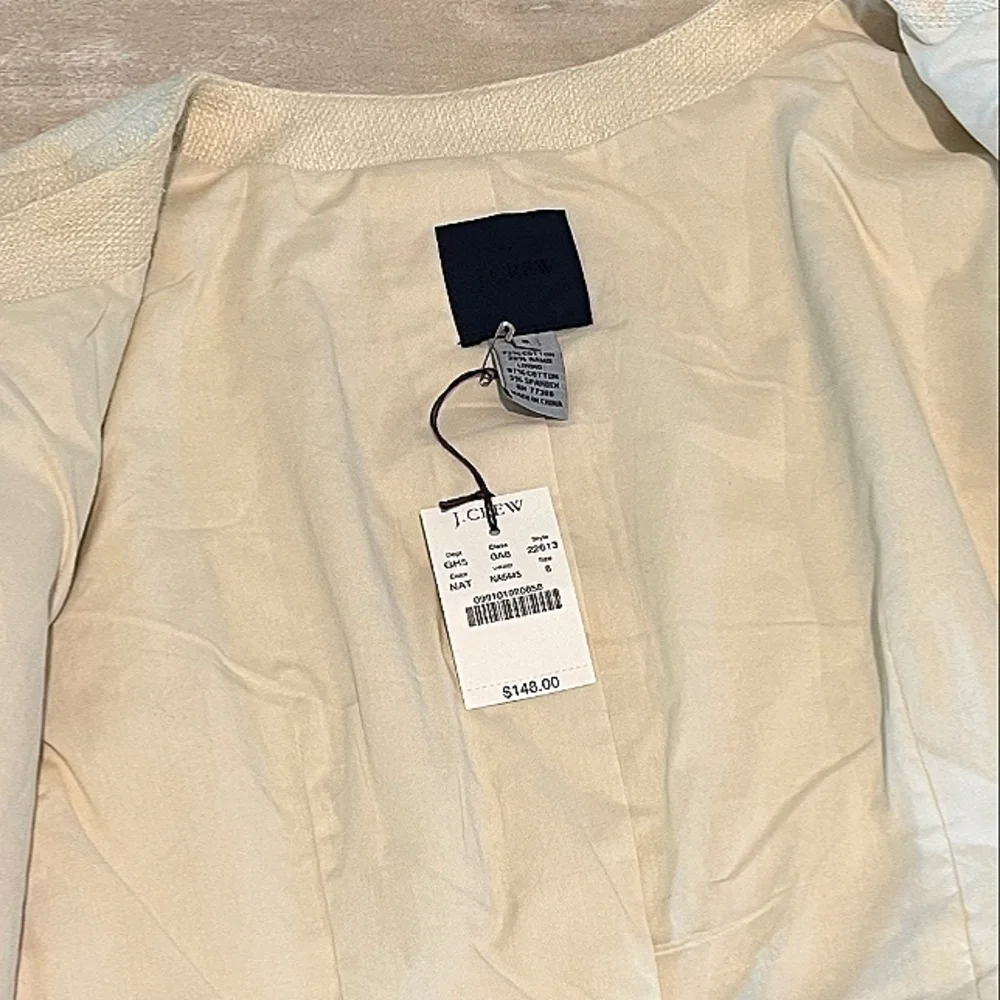 J Crew Cap Sleeve Ivory Textured Vest   Size 8  New With Tags